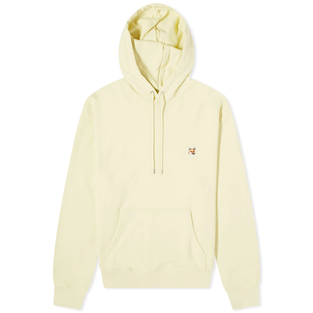 Maison Kitsune Men's Fox Head Patch Regular Hoodie Chalk Yellow